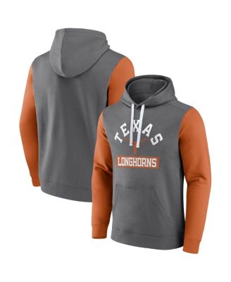 Men's Gray Texas Longhorns Extra Point Color-Block Pullover Hoodie