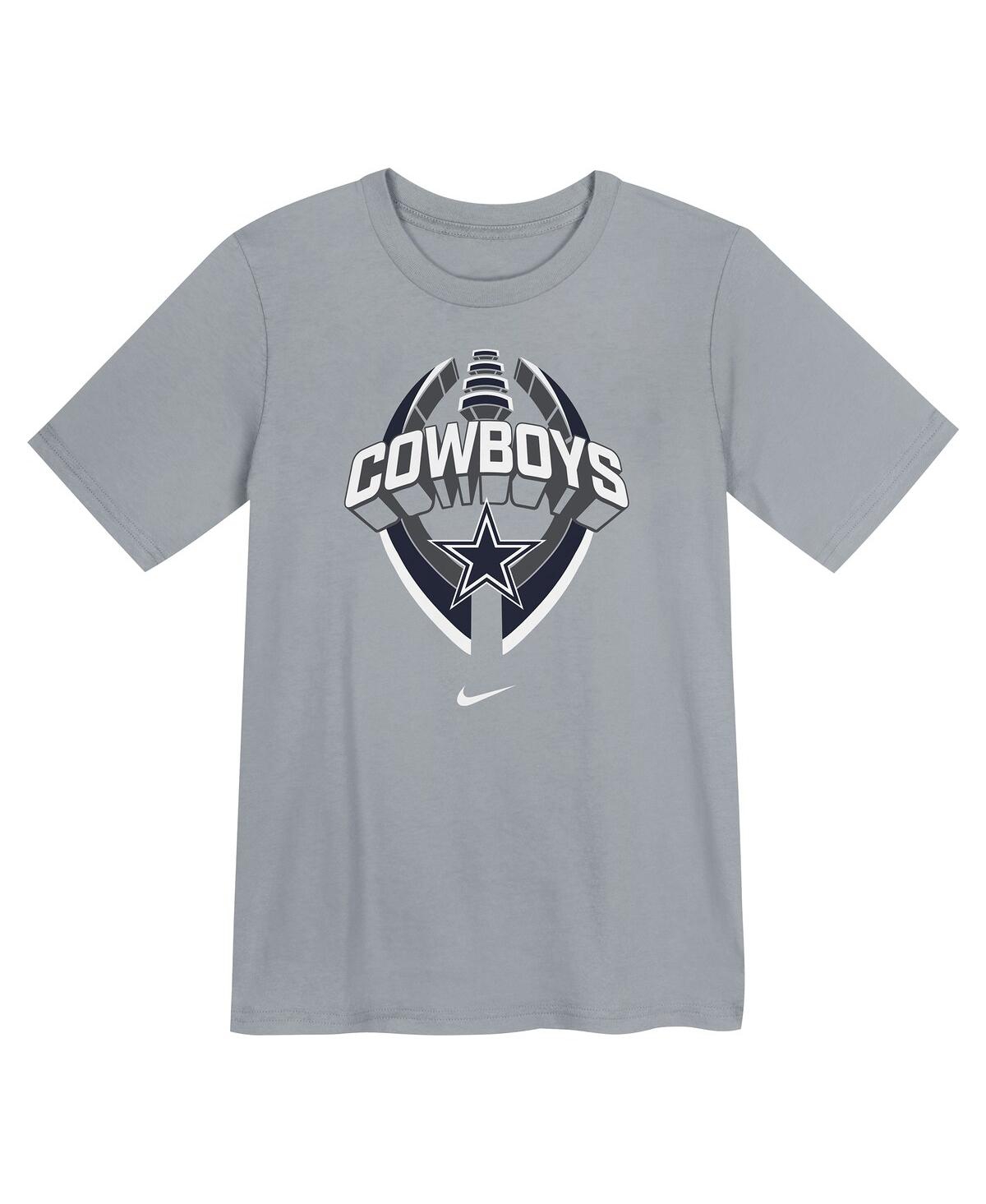 Nike Big Boys And Girls Gray Dallas Cowboys Icon Legend T-shirt In Gray
