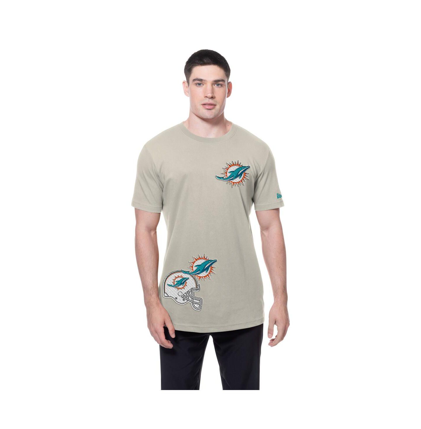 Мужская футболка New Era Light Beige Miami Dolphins Multi Patch — фото 2