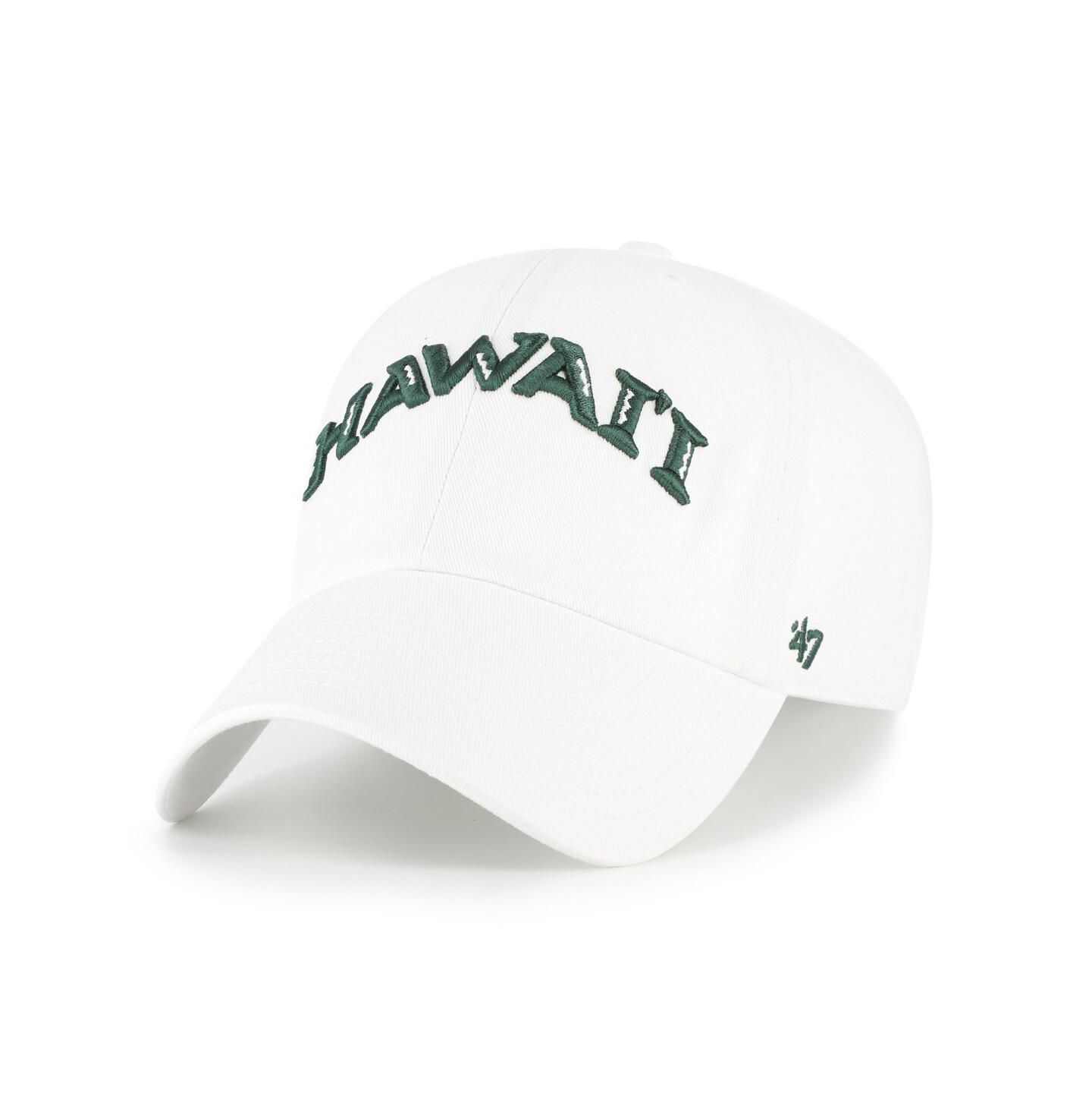 Мужская кепка '47 Brand White Hawaii Rainbow Warriors Clean Up Adjustable Hat — фото 1