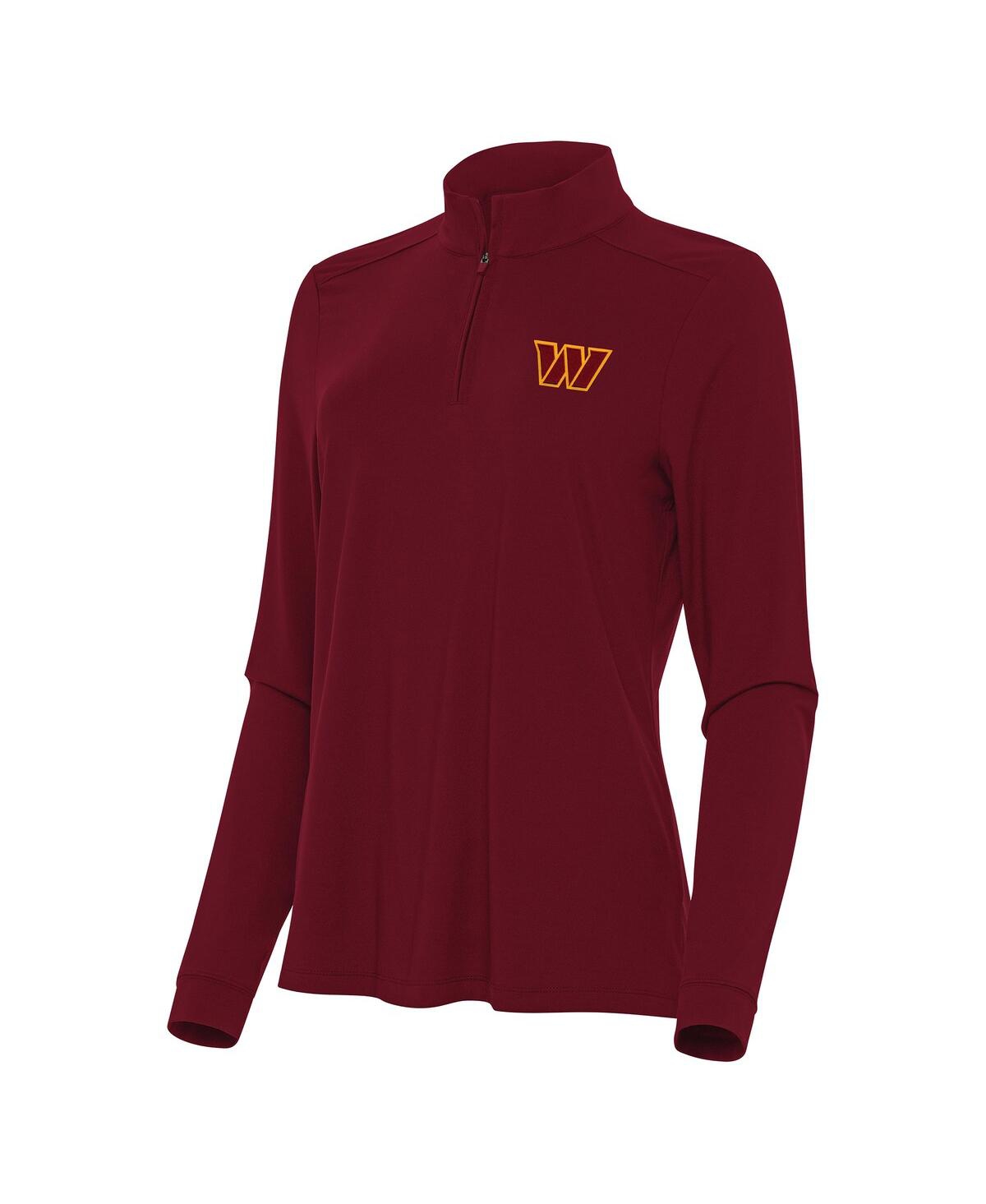 Antigua Women's Burgundy Washington Commanders Intent Quarter-zip Sweatshirt