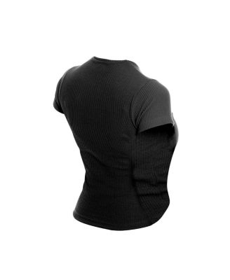 Women's Black Chicago Bulls Leisure Collection Baby Doll Cropped T-Shirt