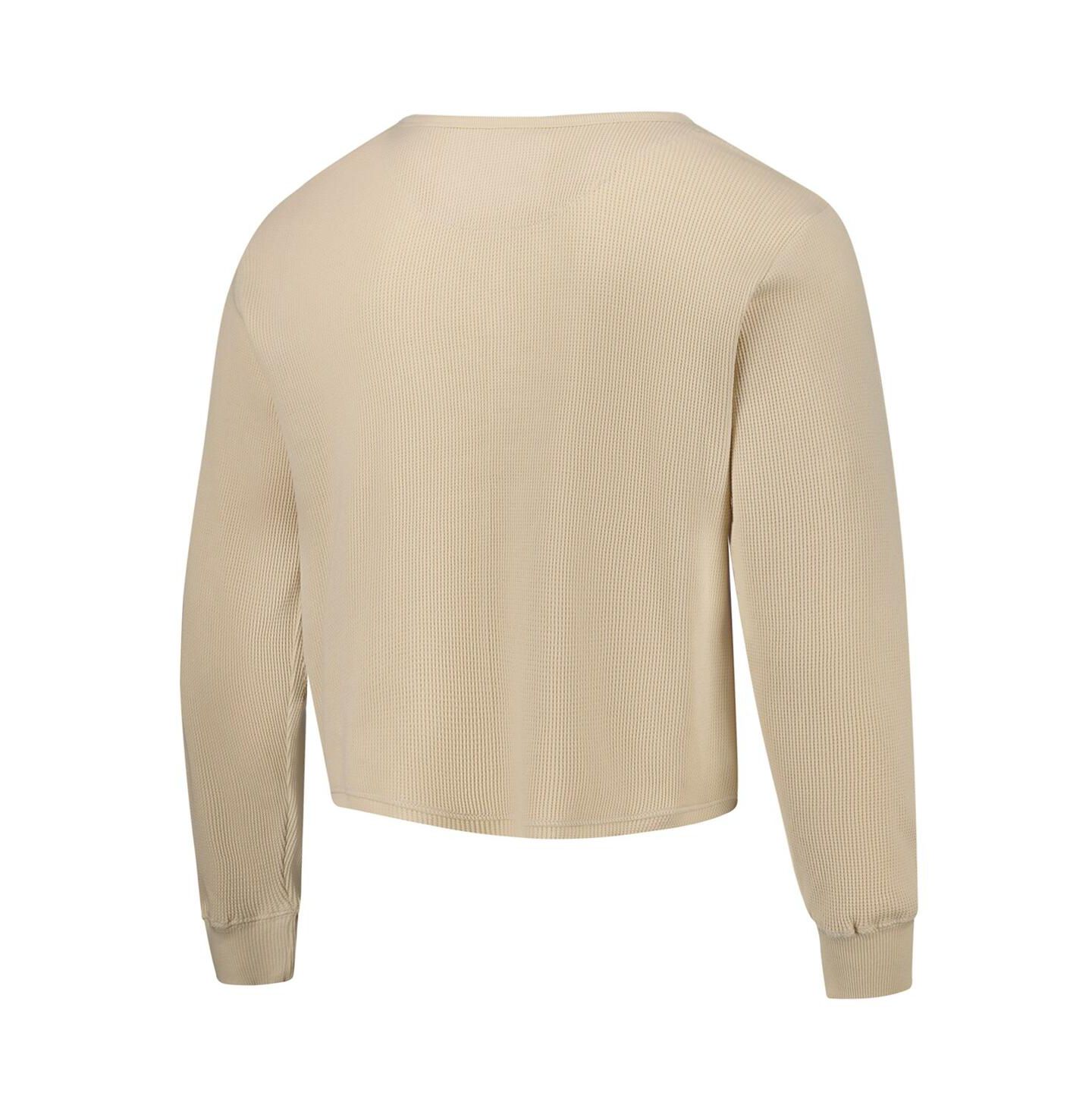 Футболка Sportiqe Cream Los Angeles Lakers High Country Collection Cullen Waffle Knit Long Sleeve — фото 2