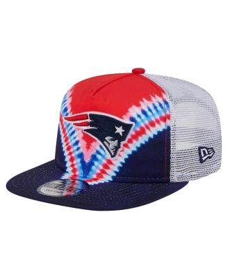 New Era - Men's Red/Navy New England Patriots Throwback Dye Golfer Snapback Hat