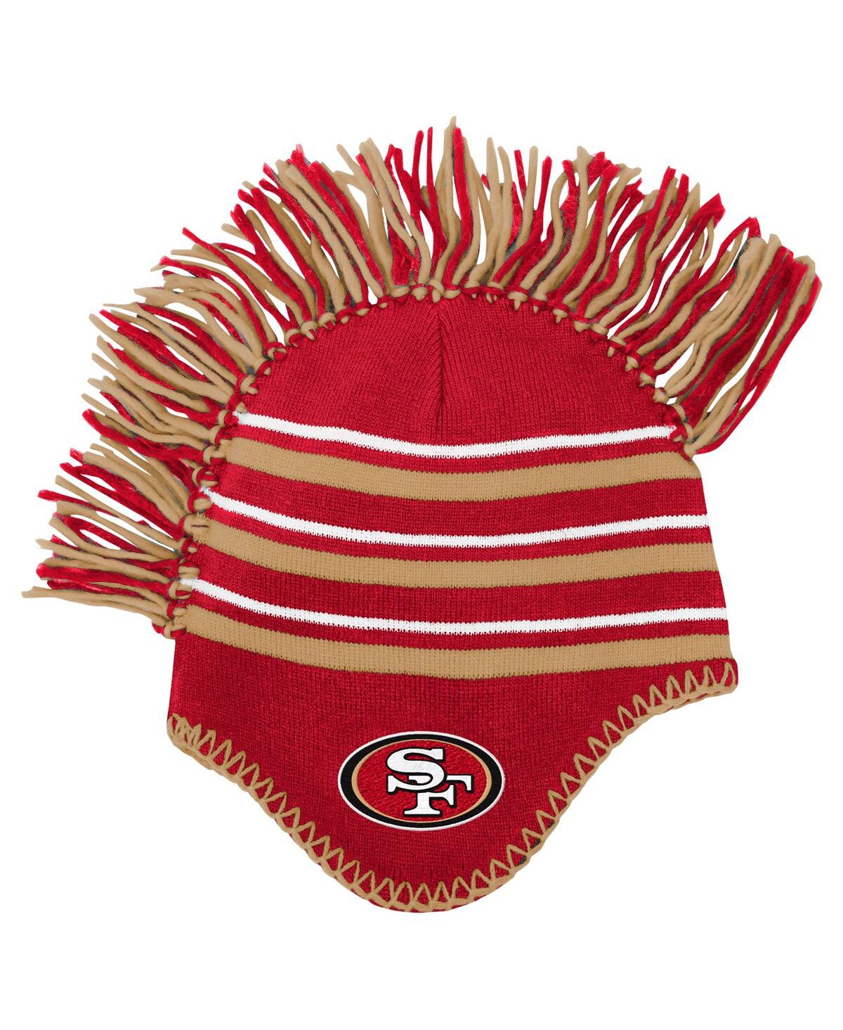 Outerstuff Kids' Preschoolâ Scarlet San Francisco 49ers Mohawk Stripe Knit Hat In Red