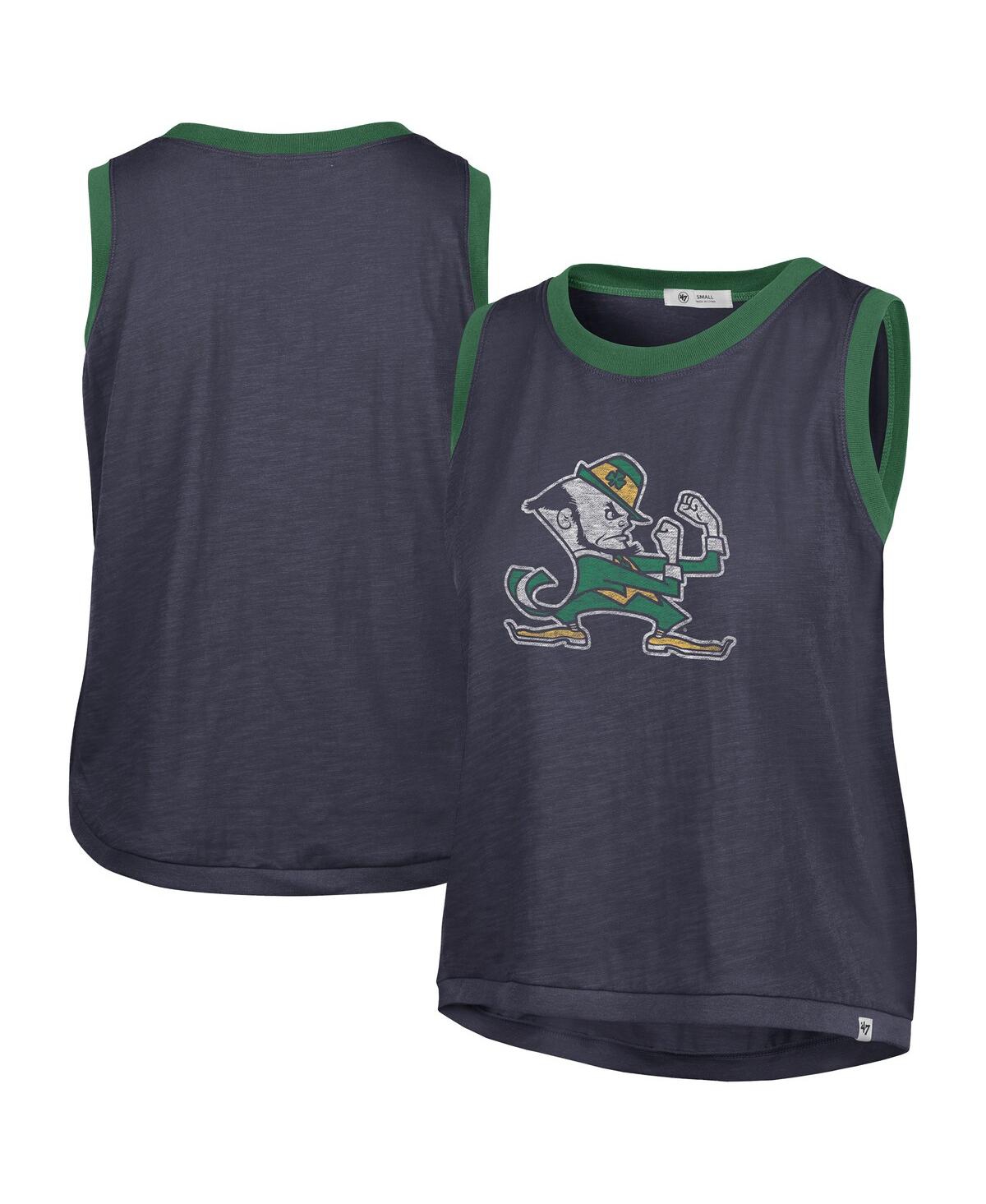 47 Brand Women's Navy Notre Dame Fighting Irish Premier Ringer Tank Top In Blue
