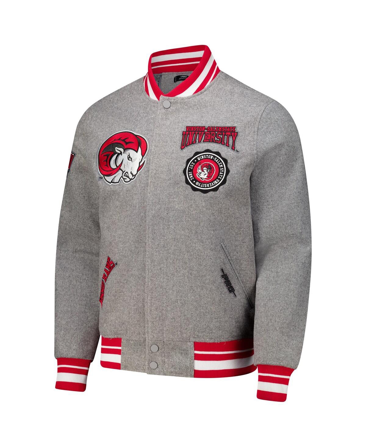 Pro Standard Heather Gray Winston-salem State Rams Crest Wool Full-zip Jacket In Multi