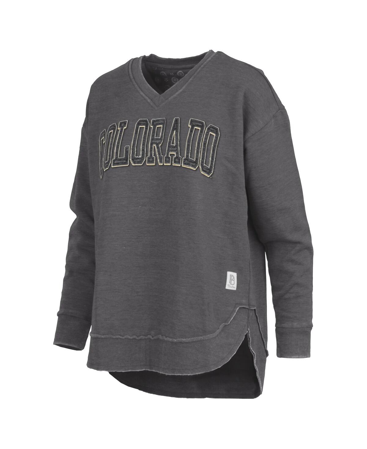 Pressbox Black Purdue Boilermakers Westin Poncho V-neck Pullover Sweatshirt In Gray