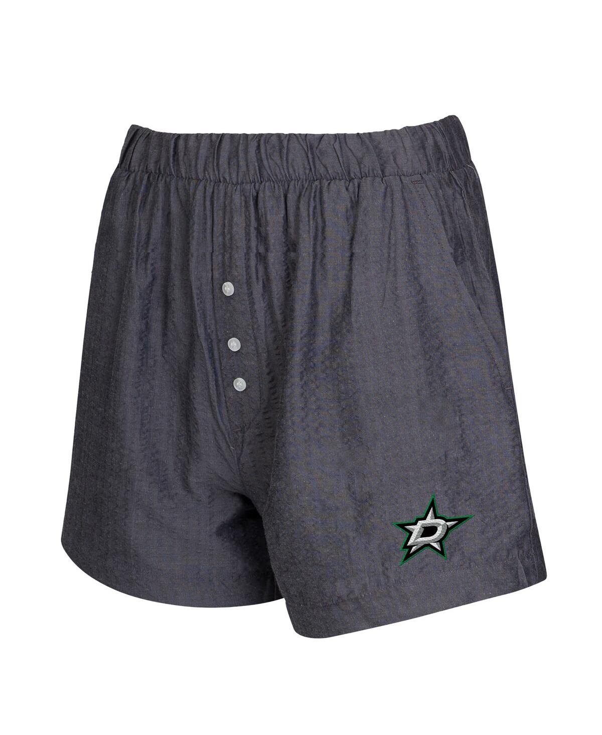 Concepts Sport Women's 2-pack Charcoal Dallas Stars Boxer Shorts Set In Black