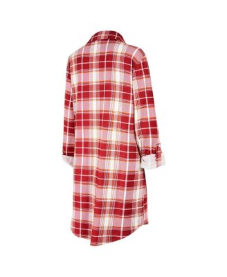 Women's Burgundy Washington Commanders Ashford Plaid Knit Nightshirt