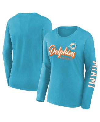 Fanatics - Women's Aqua Miami Dolphins Cheerleader Long Sleeve T-Shirt