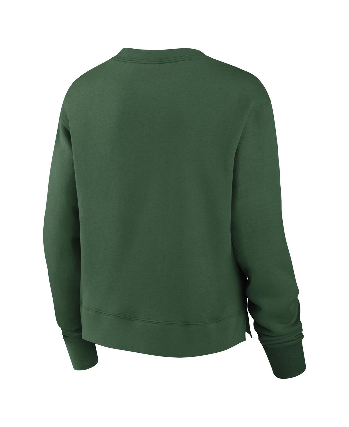 Nike Green New York Jets High Hip Fleece Pullover Sweatshirt In Green