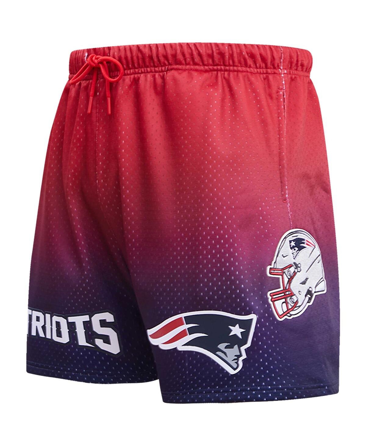 Pro Standard Men'sâ Navy/red New England Patriots Ombre Mesh Shorts In Gold