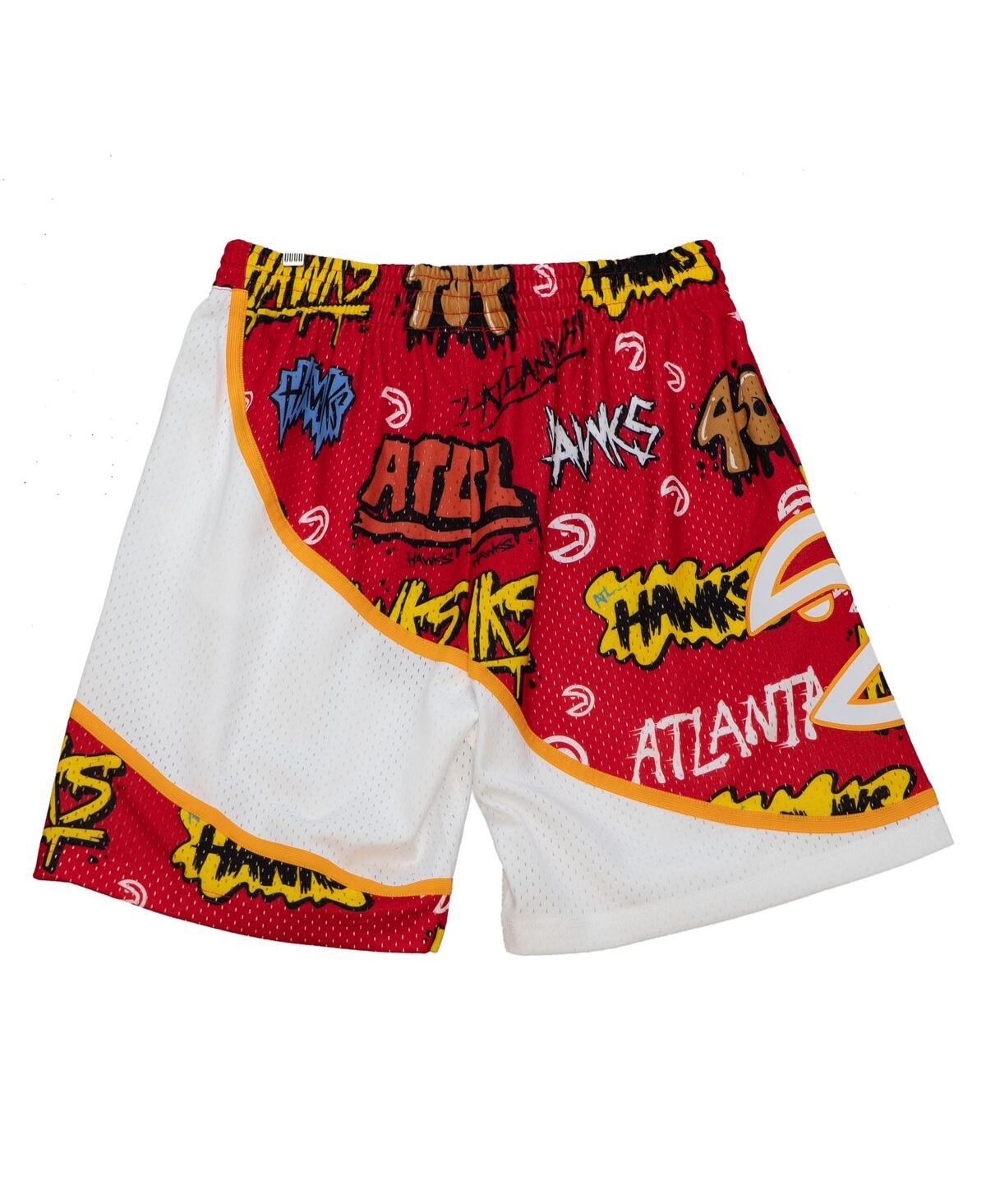 Mitchell & Ness Men's Red Atlanta Hawks 1998-99 Hardwood Classics Slap Sticker Swingman Shorts In Red