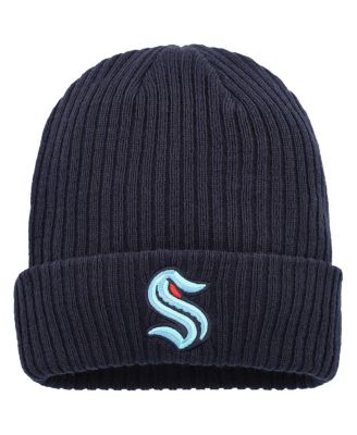 Fanatics - Men's Deep Sea Blue Seattle Kraken Logo Cuffed Knit Hat