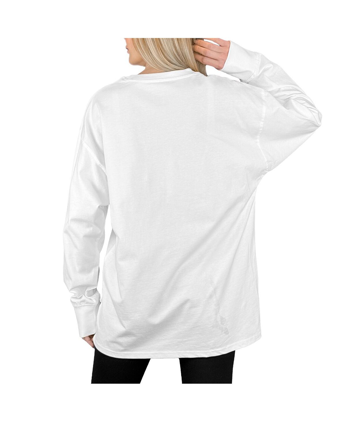 Gameday Couture Women's White Michigan Wolverines Mind Games Oversized Long Sleeve T-shirt In White