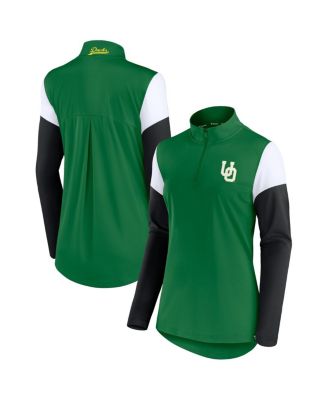 Fanatics - Women's Green Oregon Ducks Block Party Quarter-Zip Top