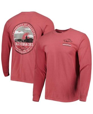 Image One - Men's Cardinal Arkansas Razorbacks Circle Campus Scene Long Sleeve T-Shirt