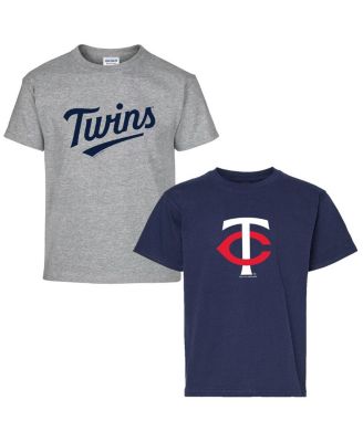 Soft As A Grape - Big Boys and Girls Navy/Gray Minnesota Twins Two-Pack T-Shirt Set