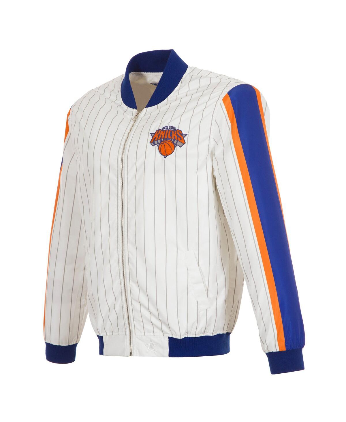 Jh Design Men'sâ White New York Knicks 2024/25 City Edition Full-zip Nylon Bomber Jacket In White