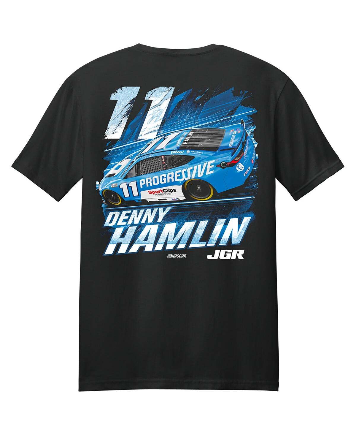 Joe Gibbs Racing Team Collection Men's Black Denny Hamlin Progressive Car T-shirt In Black