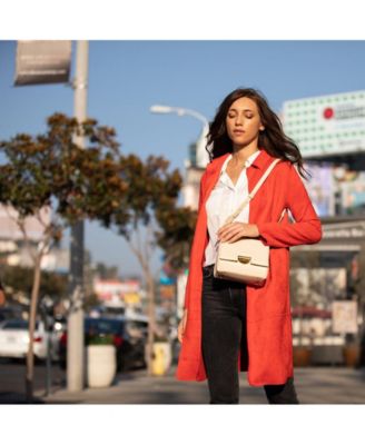 Leather Saddle Bag Off White Crossbody Purse Cream Women's Handbag
