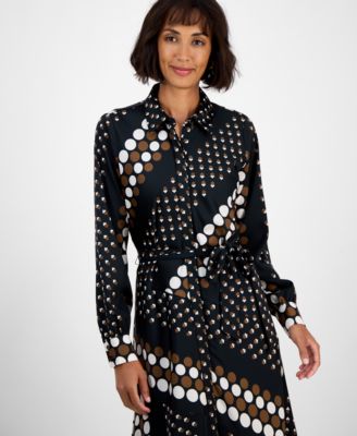 Women's Collared Tie-Waist Shirtdress