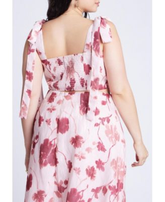 Women's Plus Size Floral Crop Top