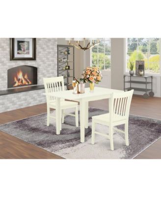 5-Piece Solid Wood Dining Set – Drop Leaf Table, Double X-Back Chairs, Linen Upholstered Seats