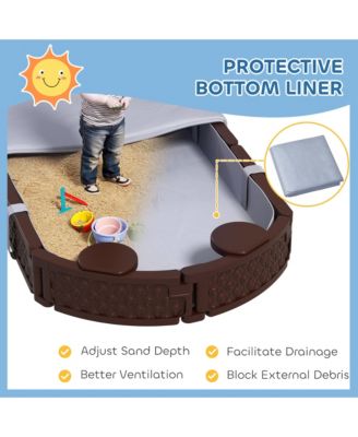 Oval Kids box with Cover, 4 Seats, Bottom Liner,