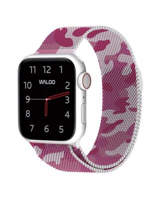 Waloo Camo Magnetic Mesh Replacement Band for Apple Watch - Camo pink