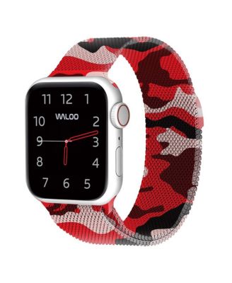 Waloo Camo Magnetic Mesh Replacement Band for Apple Watch - Camo red