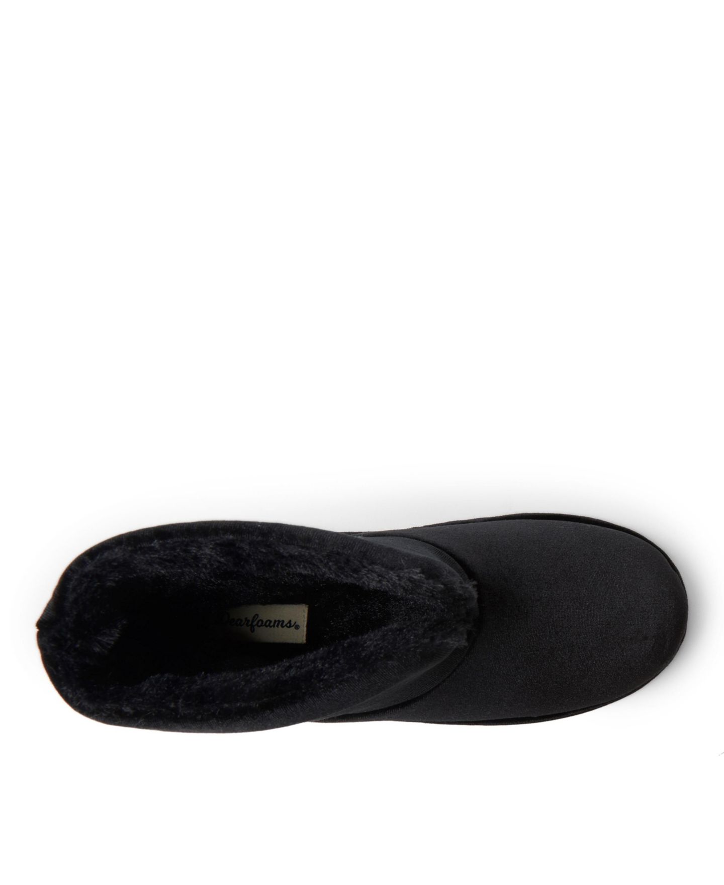 Женские ботинки Dearfoams Sara Shiny Velour Bootie House Slipper Boot, цвет: Чёрный — фото 5