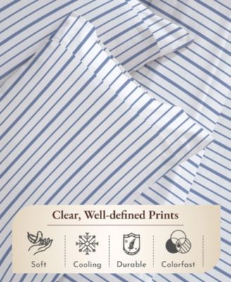 Printed Quatrefoil - 100% Organic Cotton Percale Sheets Full Size Set - Deep Pocket,