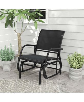 Outdoor Single Swing Glider Rocking Chair Armrest Garden Porch Backyard