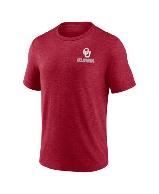 Men's Heather Crimson Oklahoma Sooners Ideal Faded Tri-Blend T-Shirt
