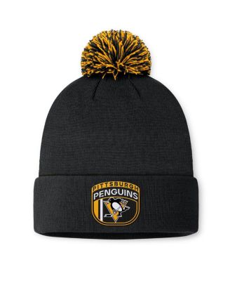 Fanatics - Men's Black Pittsburgh Penguins 2024 NHL Draft Cuffed Pom with Knit Hat