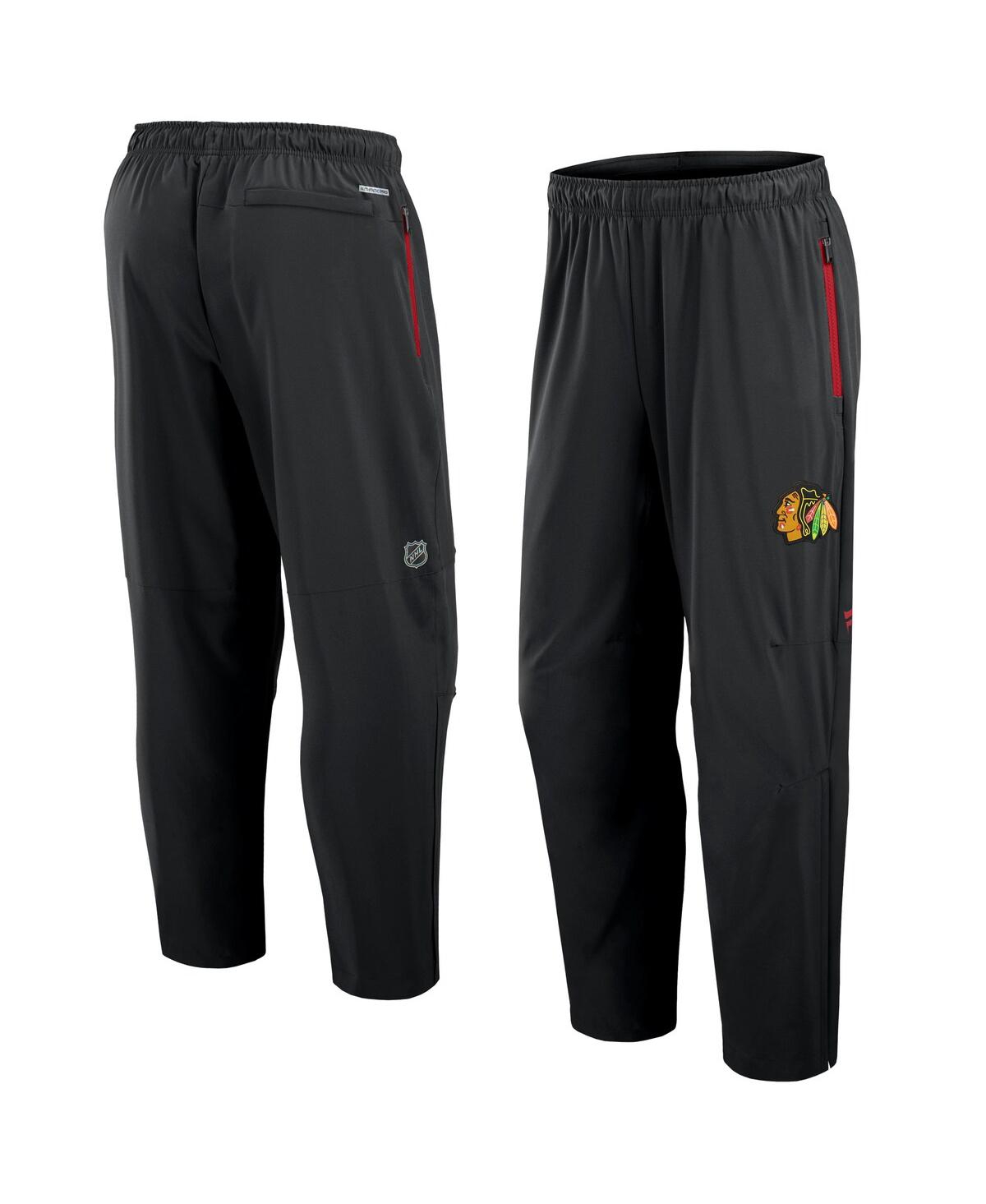 Fanatics Men's Black Chicago Blackhawks Authentic Pro Rink Coaches Pants In Black