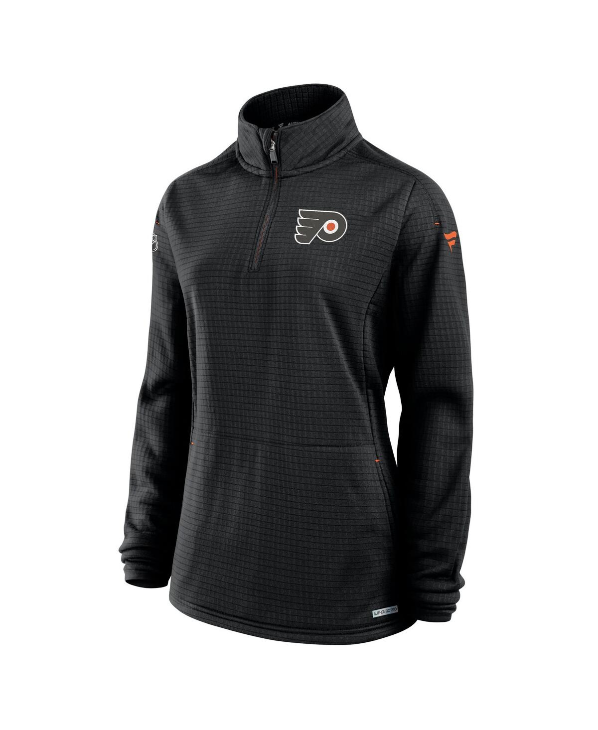 Fanatics Women's Black Detroit Red Wings Authentic Pro Rink Lightweight Quarter-zip Pullover Sweatshirt In Black