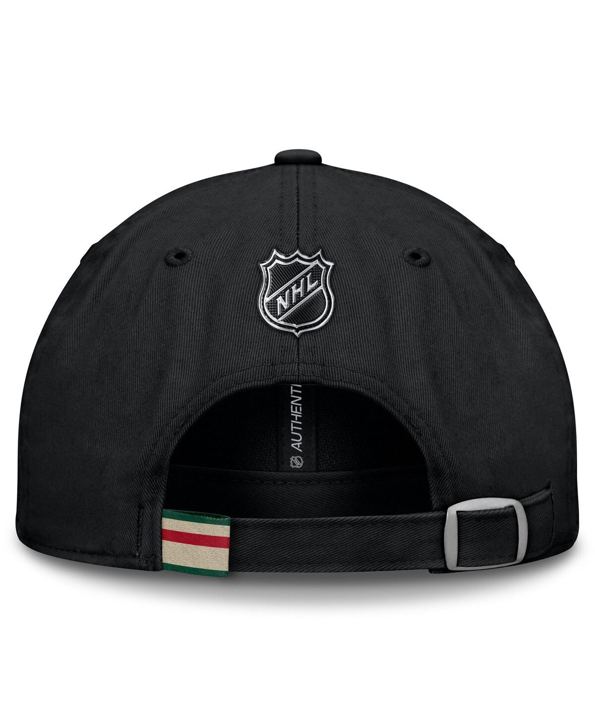 Fanatics Men's Black Minnesota Wild Authentic Pro Prime Adjustable Hat In Black