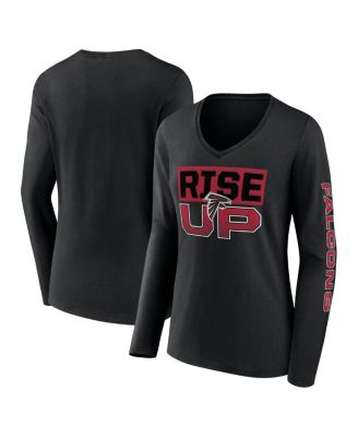 Fanatics - Women's Black Atlanta Falcons Hometown Sweep Long Sleeve V-Neck T-Shirt