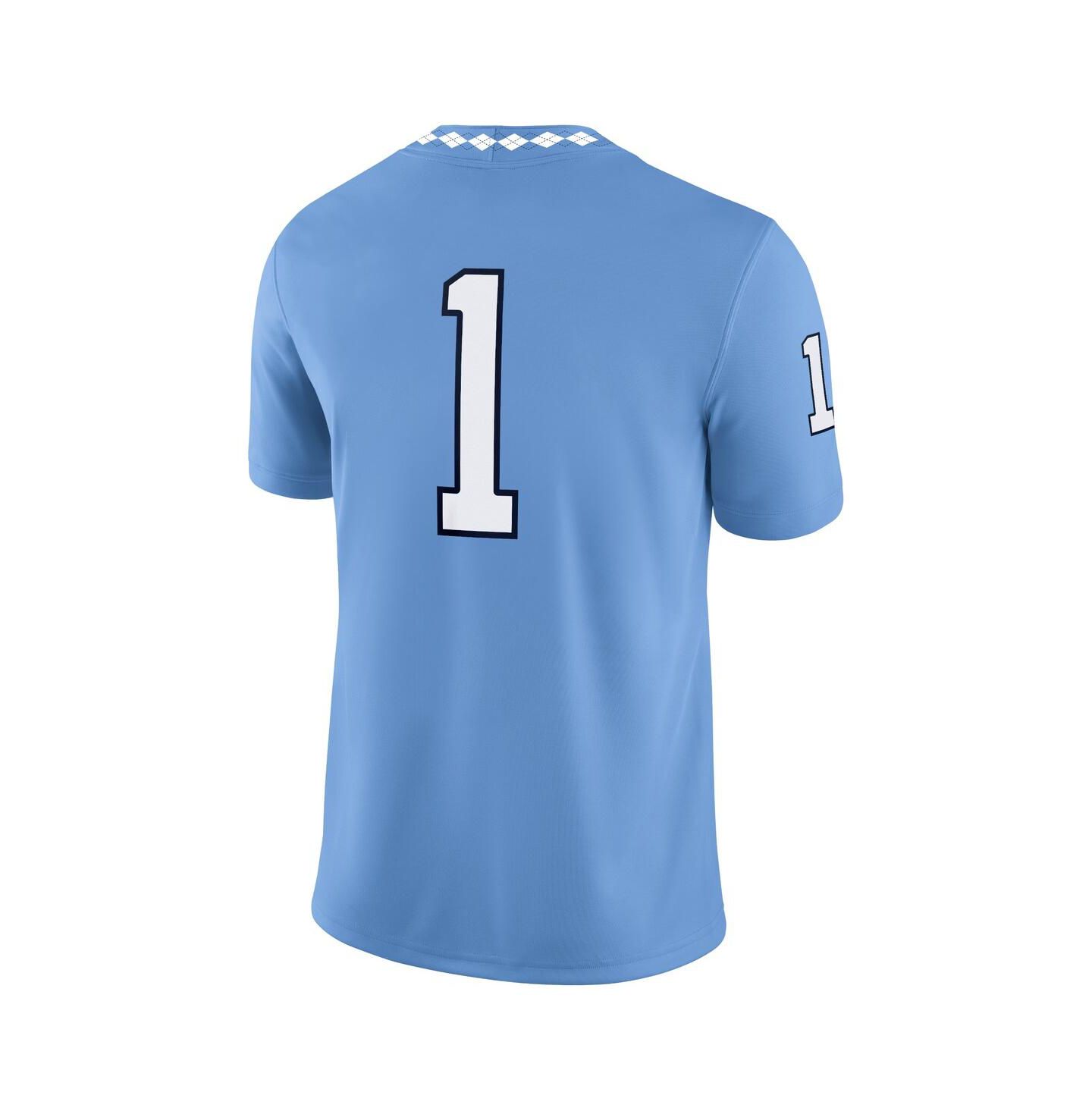 Мужские топы Jordan 1 Carolina Blue North Carolina Tar Heels Game Jersey — фото 3