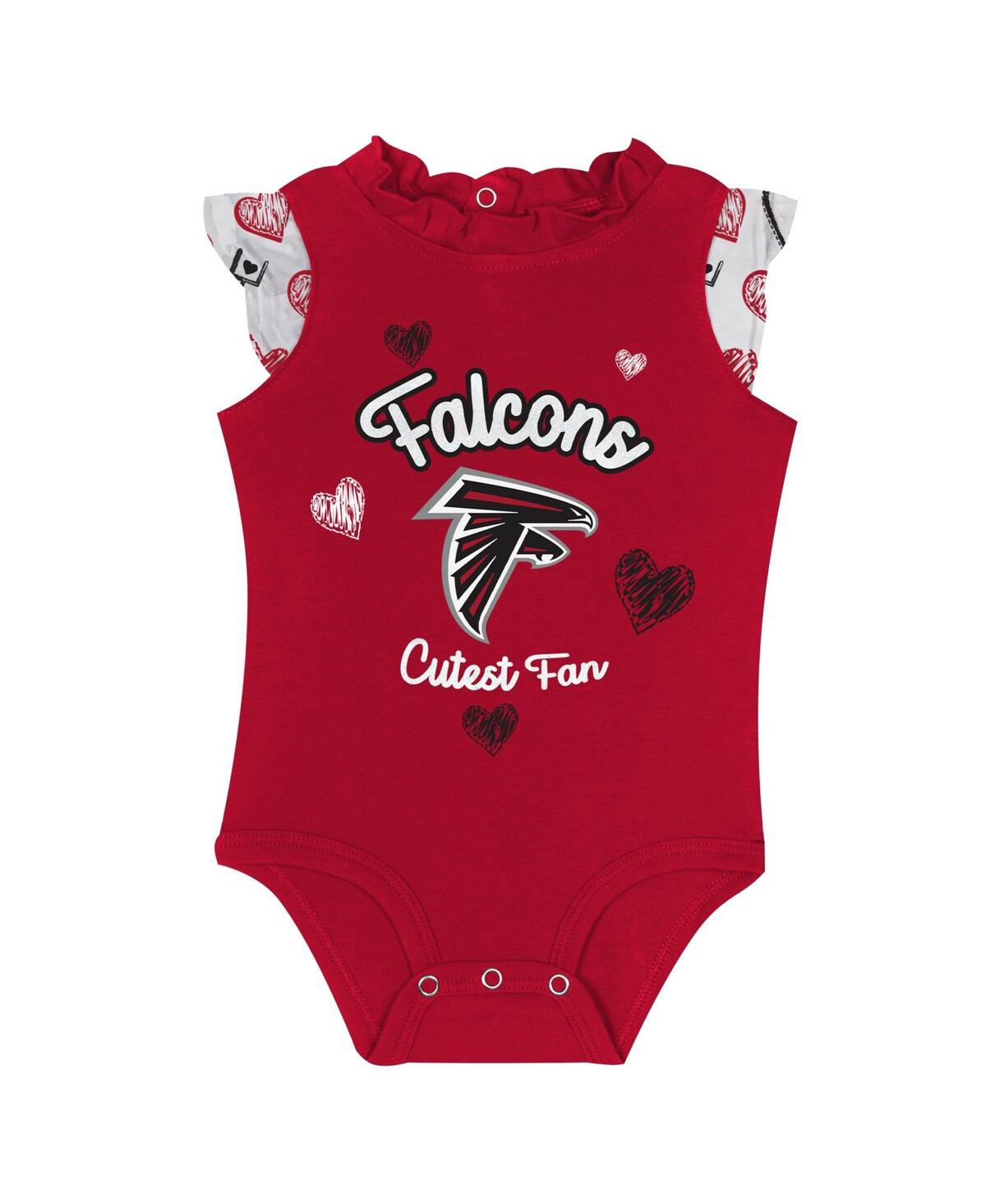 Outerstuff Baby Boys And Girls 2-piece Atlanta Falcons Happy Hearts Bodysuit Set In Red