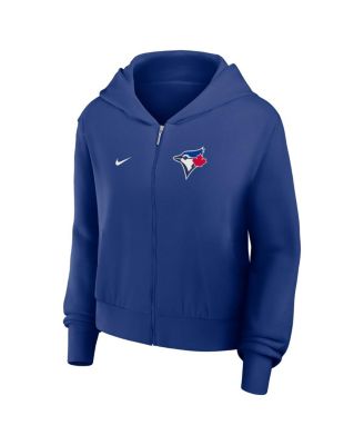 Women's Royal Toronto Blue Jays Cropped Chill Full-Zip Hoodie Jacket