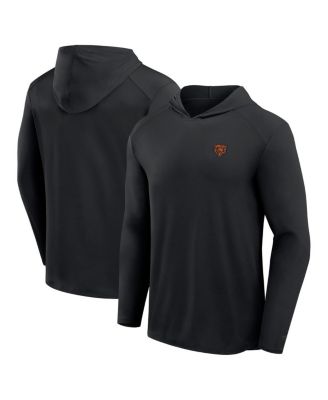 Fanatics - Men's Black Chicago Bears Front Office Power Mono Long Sleeve Hoodie T-Shirt
