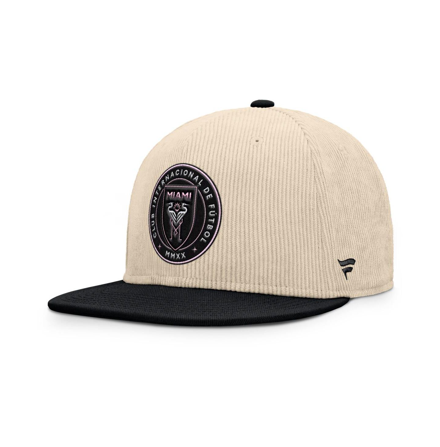 Мужская кепка Fanatics Cream Inter Miami CF Tempo Corduroy Snapback Hat — фото 1