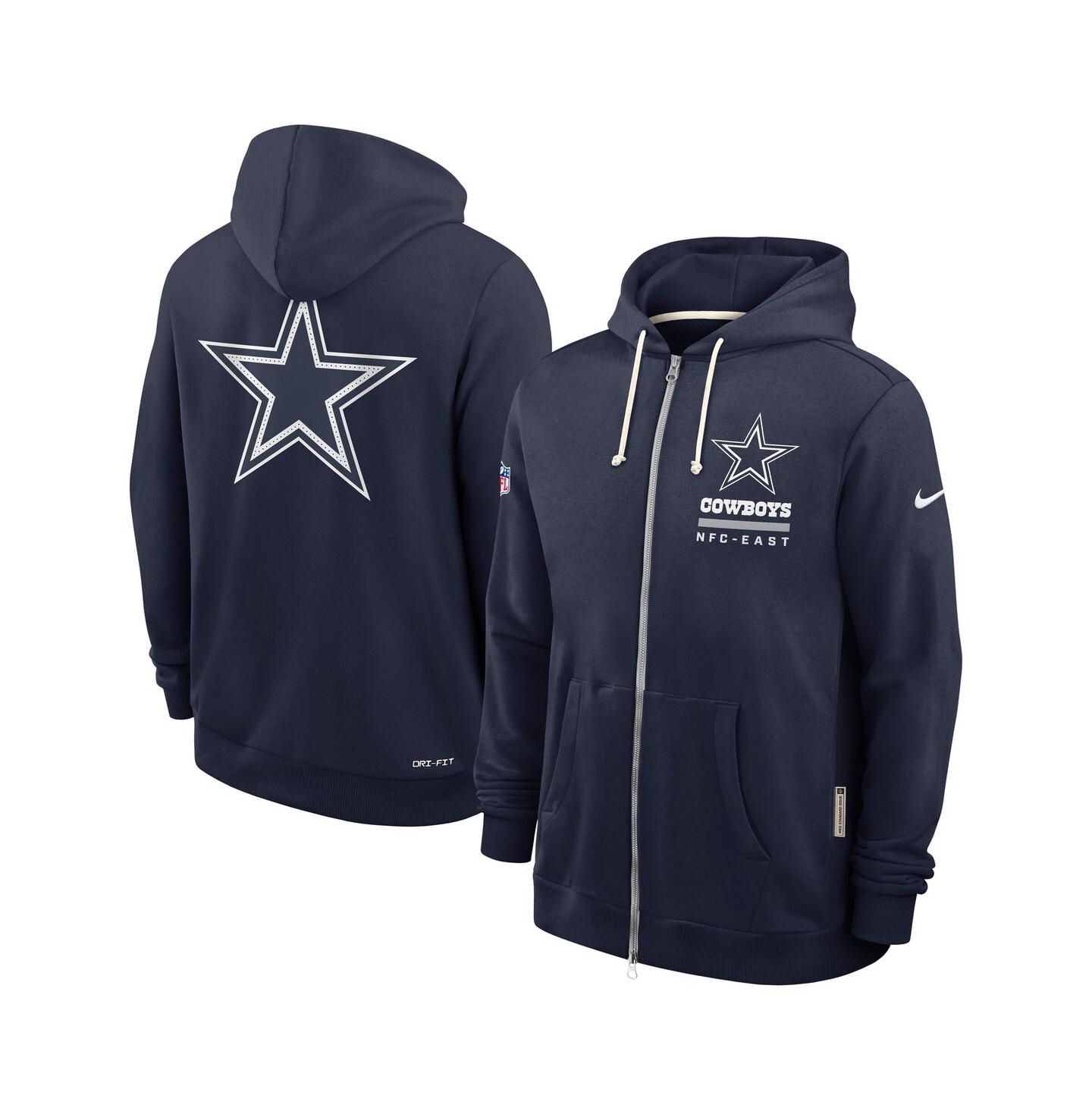 Мужское худи Nike Navy Dallas Cowboys Sideline Utility Player Performance Full-Zip — фото 1