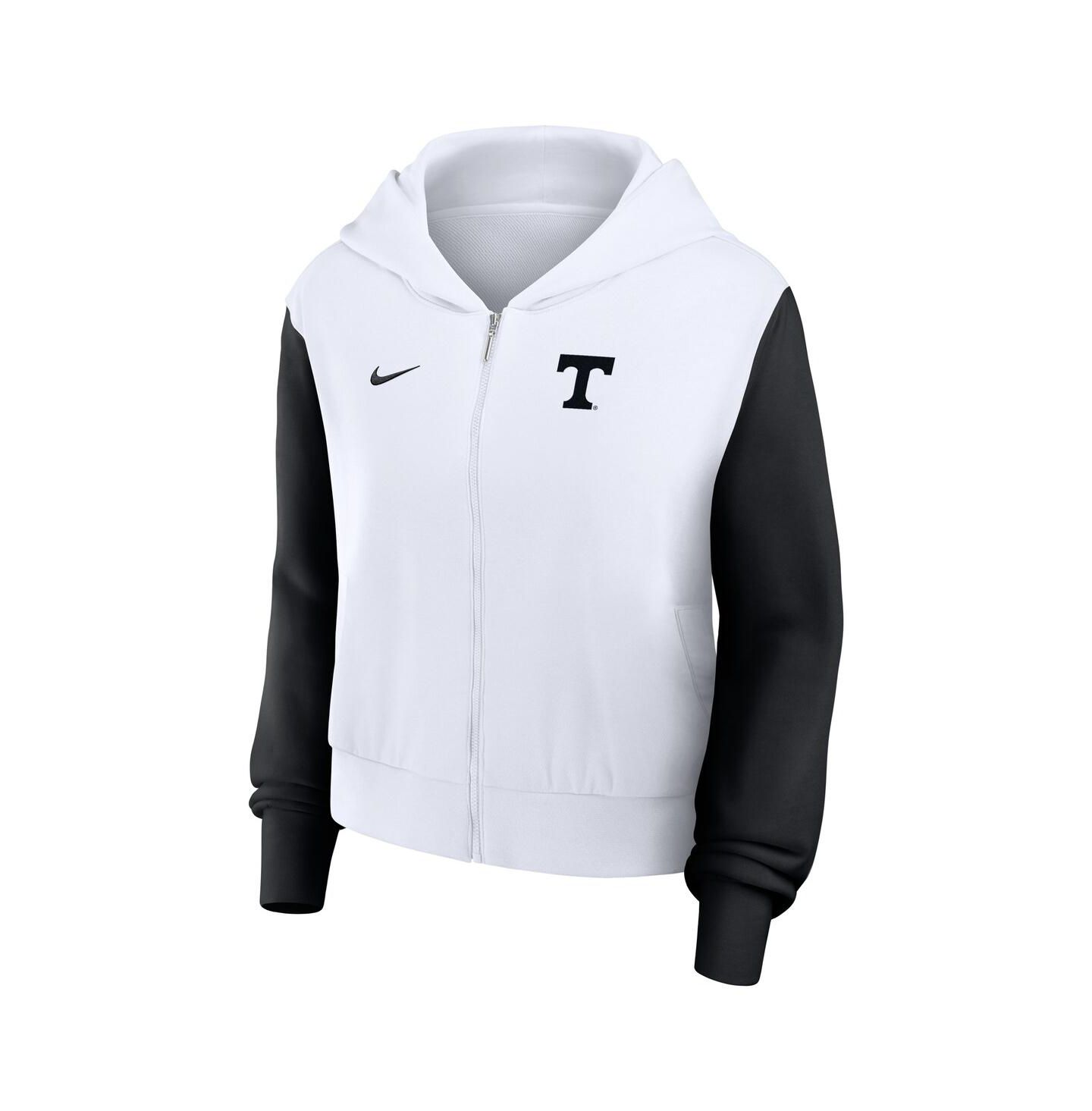 Женское худи Nike White Tennessee Volunteers Cropped Beyond Capability Color-Block Script Full-Zip — фото 4