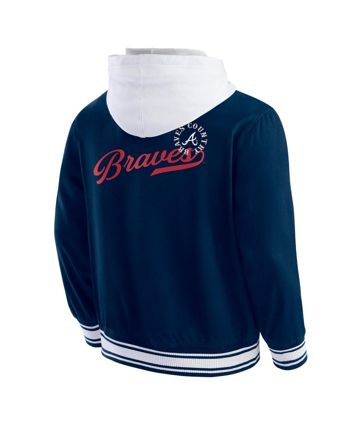 Fanatics Darius Rucker Collection By  Men's Navy Atlanta Braves Full-snap Hooded Jacket In Blue