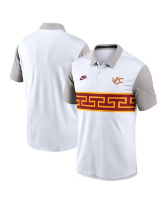 Nike - Men's White/Gray USC Trojans Athletic Prep Legacy Logo Vapor Performance Polo Shirt